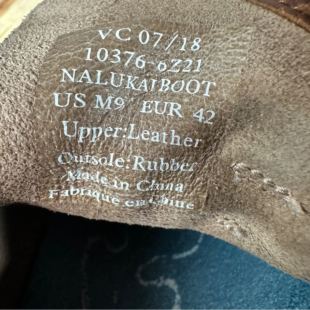 OluKai Men's Nalukai Chukka Ankle Boots Leather Sz US M9 EUR 42 Brown Lace Up